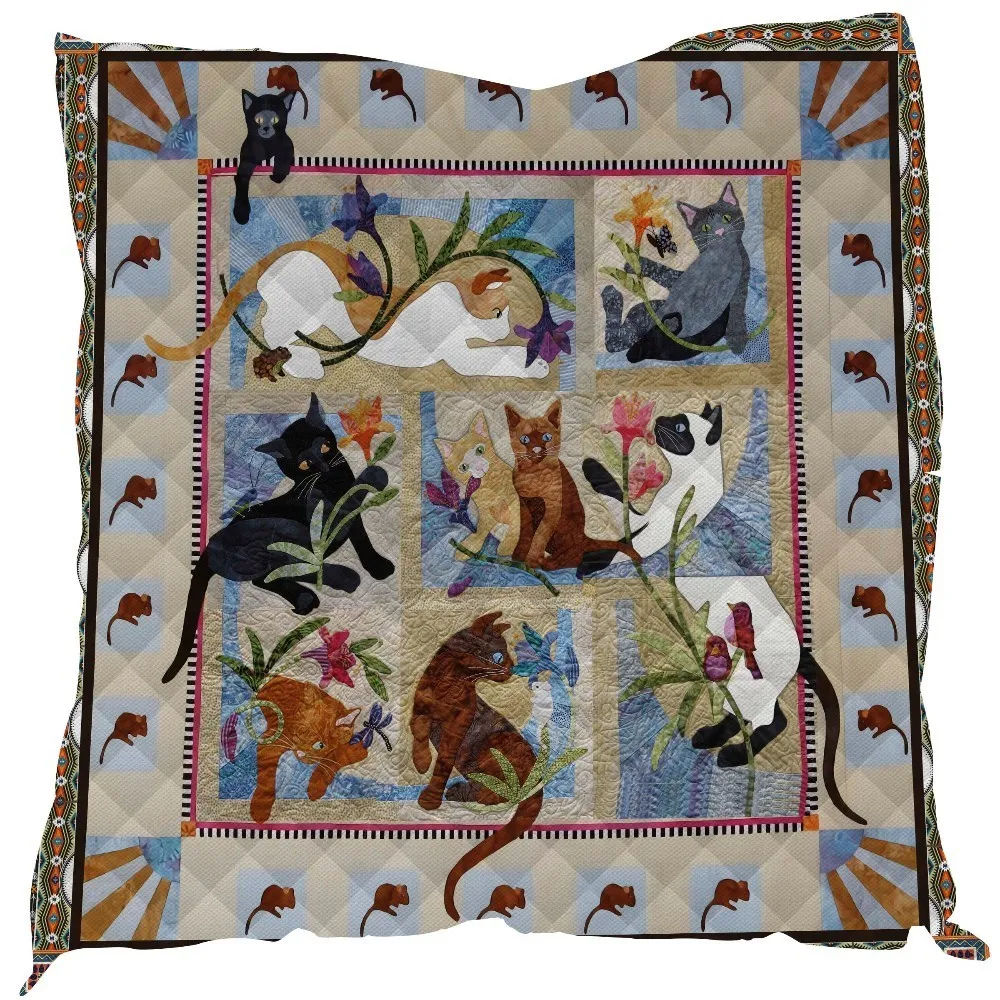 Лето домашнее животное кошка печать одеяло с изображением животных Детская