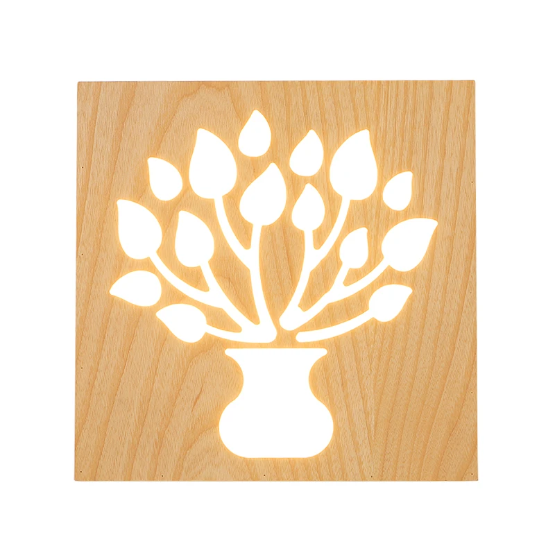 

decoration aisle children Solid Wooden creative wood wall lamp tenant hall LED character bedroom bedside lamp MZ9