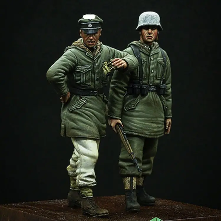 1/35 набор гренадеров 2 фигурки 4 головки в комплекте из смолы солдатиков GK военные