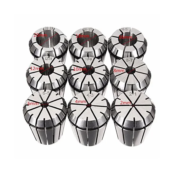 9Pcs/Lot ER32 Spring Collet Set for CNC Workholding Engraving Machine and Milling Lathe Tool 2/4/6/8/10/12/16/18/20mm | Инструменты