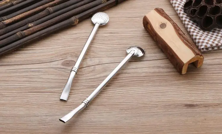 

304 Stainless Steel Straws Mate Yerba Bombilla Tea Reusable Drinking Straws Filtered Spoon Straw Filtering DHL
