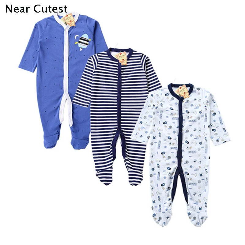 Комбинезон детский хлопковый с длинным рукавом 3 шт./лот|baby rompers|baby clothingbaby rompers cotton