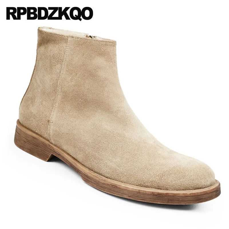 Ботинки мужские из натуральной кожи удобная Дизайнерская обувь короткие