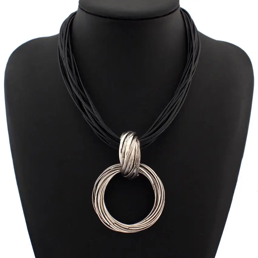 Hot Women Bijouterie Black Chains Cross Vintage Cluster Metal Circles Choker Necklaces Fashion Accessories N1432|accessories fashion|fashion