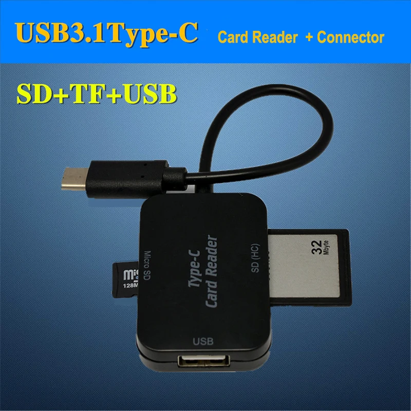 Baolyda Type C & micro USB 3 в 1 OTG Кардридер высокоскоростной USB2.0 Универсальный TF/SD для Android