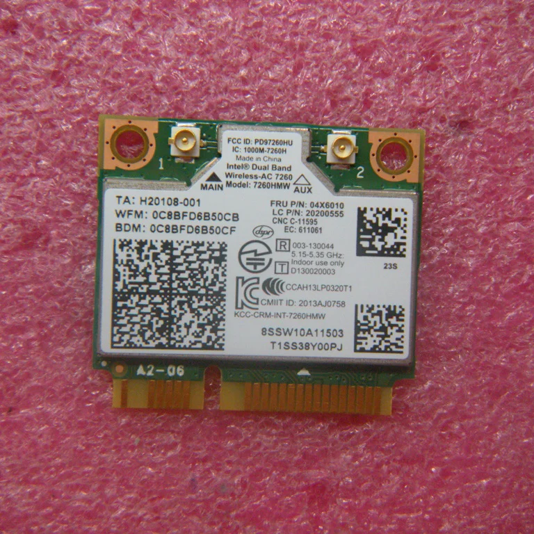 Беспроводная карта Intel Dua Band 7260AC 7260HMW 802.11b/g/n/ac & BT4.0 для Lenovo Thinkpad S540 E540 FRU 04x6010 20200555|lenovo