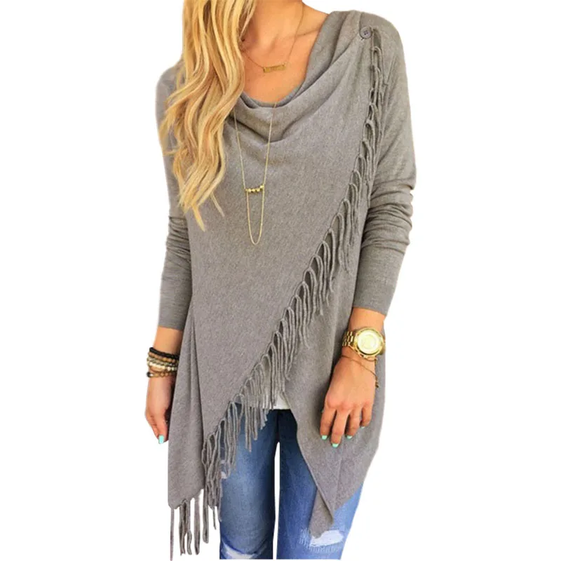 Европейский женский длинный популярный классический кардиган с вырезом