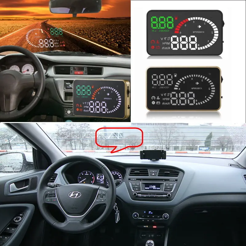 Автомобильный HUD Дисплей для Hyundai i20/i30/ix25/ix35/ix55 Accent/Solaris/Santa Fe Авто проектор