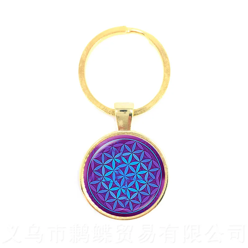 Celtic LOGO Keychains Sacred Geometry Jewelry OM Pendant Keyring Buddhism Yoga Mandala Glass Dome Key Chains | Украшения и