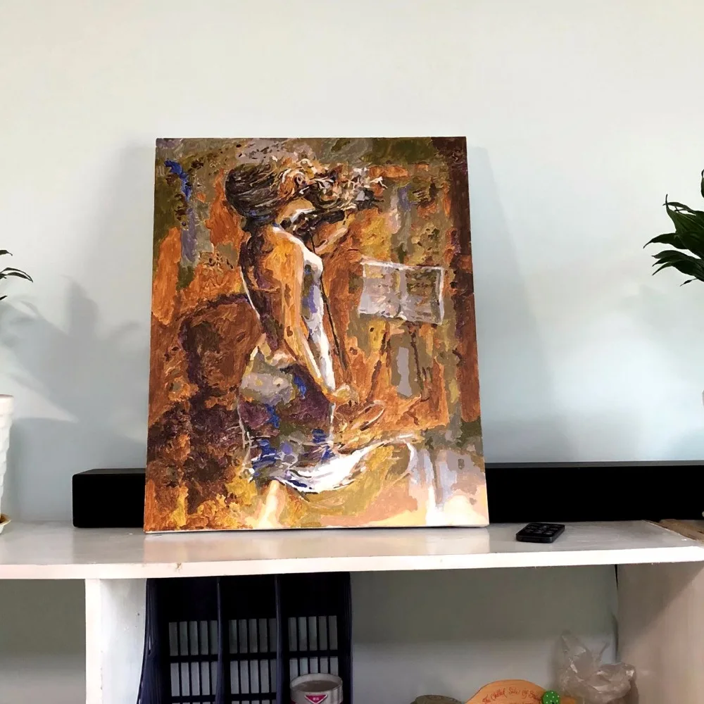 A woman plays the violin Creative painting Print Painting Home Decor Wall Art for Living Room Office Dropship | Дом и сад