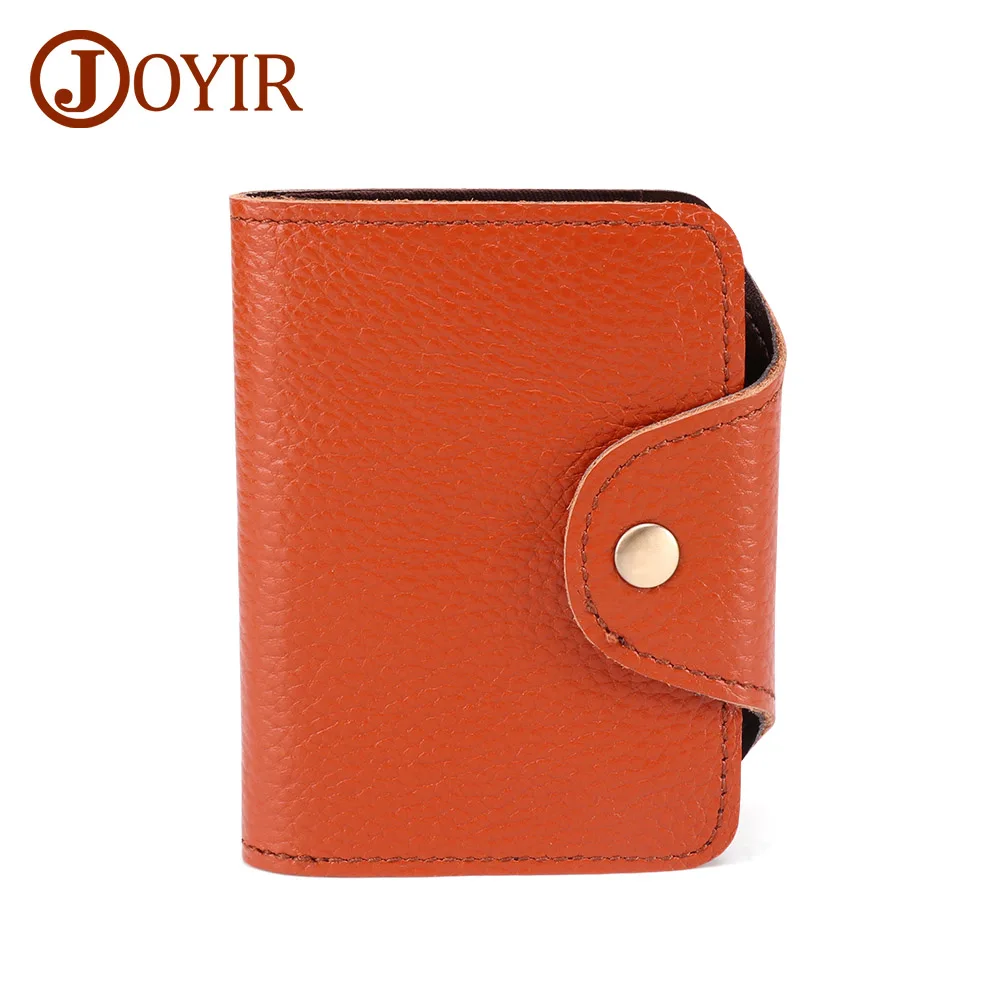 JOYIR Card Holder Wallet RFID Women Genuine Leather 11 Bits Card Case Business Credit Card Holder Card Wallet Clutch Handbag - Цвет: Brown