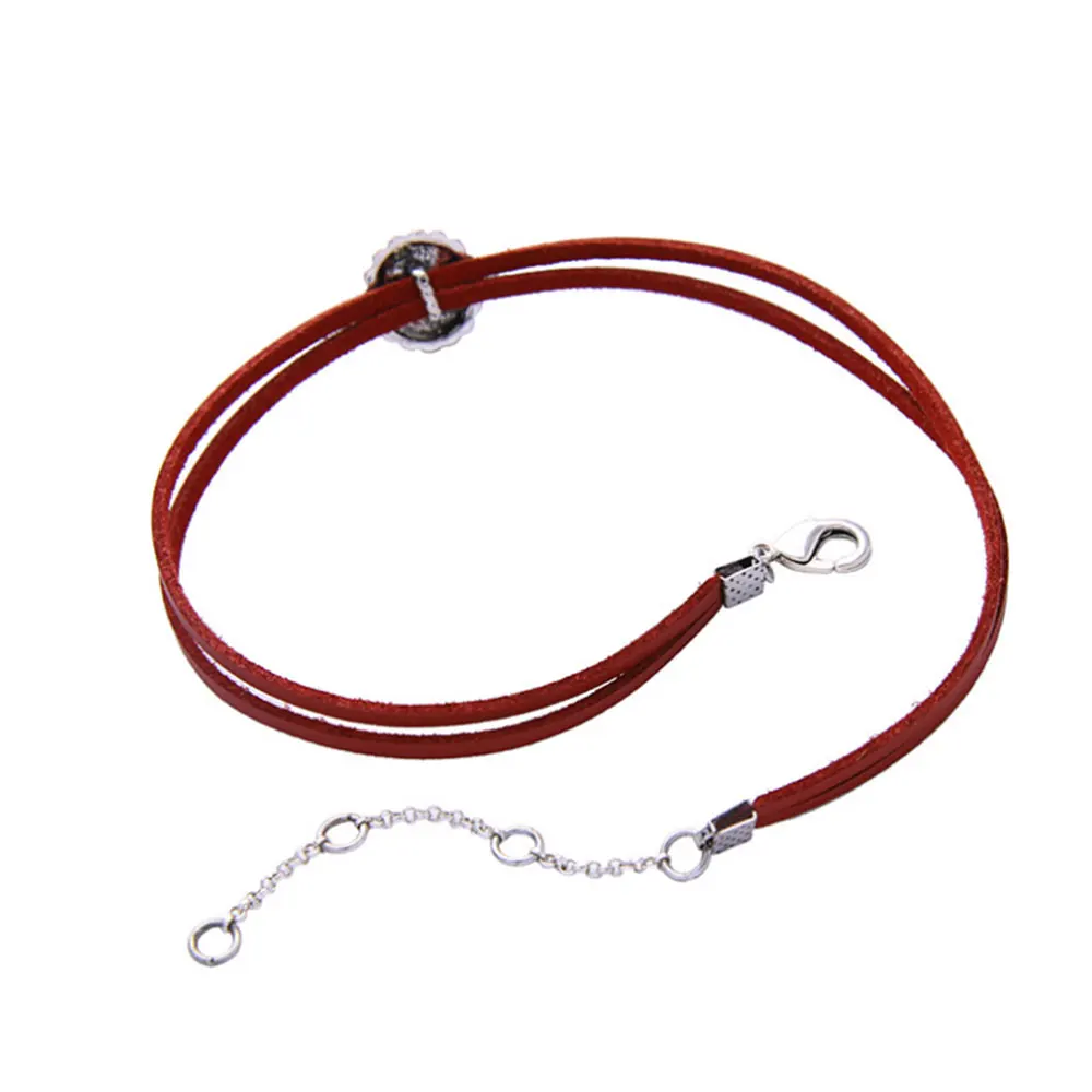 2017 Flowers Red Imitation Leather Vintage Choker New Popular Necklaces for Women Fashion Jewelry | Украшения и аксессуары