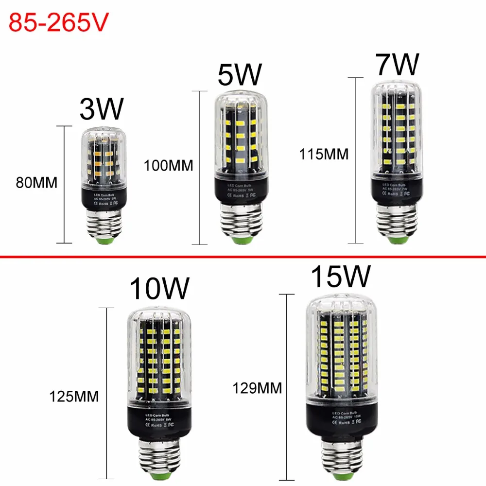 Светодиодный прожектор E14 E27 85 265 в перем. Тока 3 Вт 5 7 10 15 светодиодный Диодная