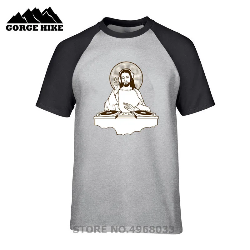 Harajuku футболка в японском стиле Hombre Jesus Loves House Music Мужская Футболка DJ Religion одежда