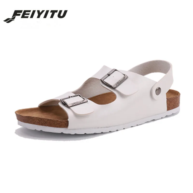 Новинка летние мужские пляжные пробковые шлепанцы FeiYiTu повседневные сандалии с