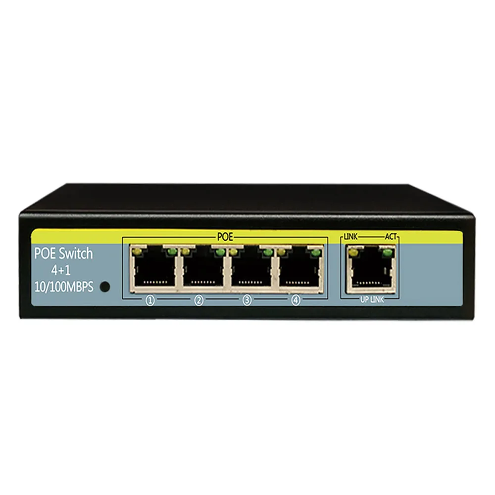 5 ports KuWFi 10 портовый коммутатор PoE, 2 порта UpLink, 802.3af/at, 120 Вт Встроенная Мощность, Vlan до 250 м, металлический сетевой коммутатор Plug& Play - Цвет: 5 ports