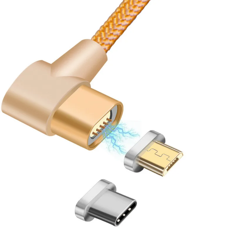 90 градусов Micro USB TypeC L Line магнитные зарядные кабели для iphone XR XS Max samsung Galaxy Note9