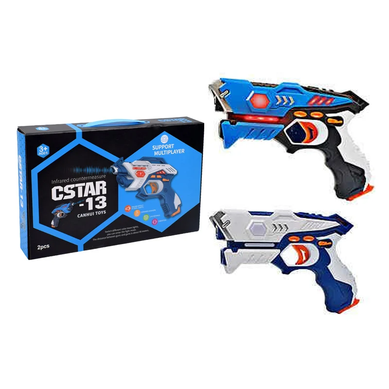 2pcs With Box Инфракрасный лазерный тег Электрический светильник Игрушечный Пистолет Бластер лазерный игрушечный Боевой набор Горячая пистолет Brinquedos игры для детей Взрослые спортивные игрушки - Цвет: 2pcs With Box
