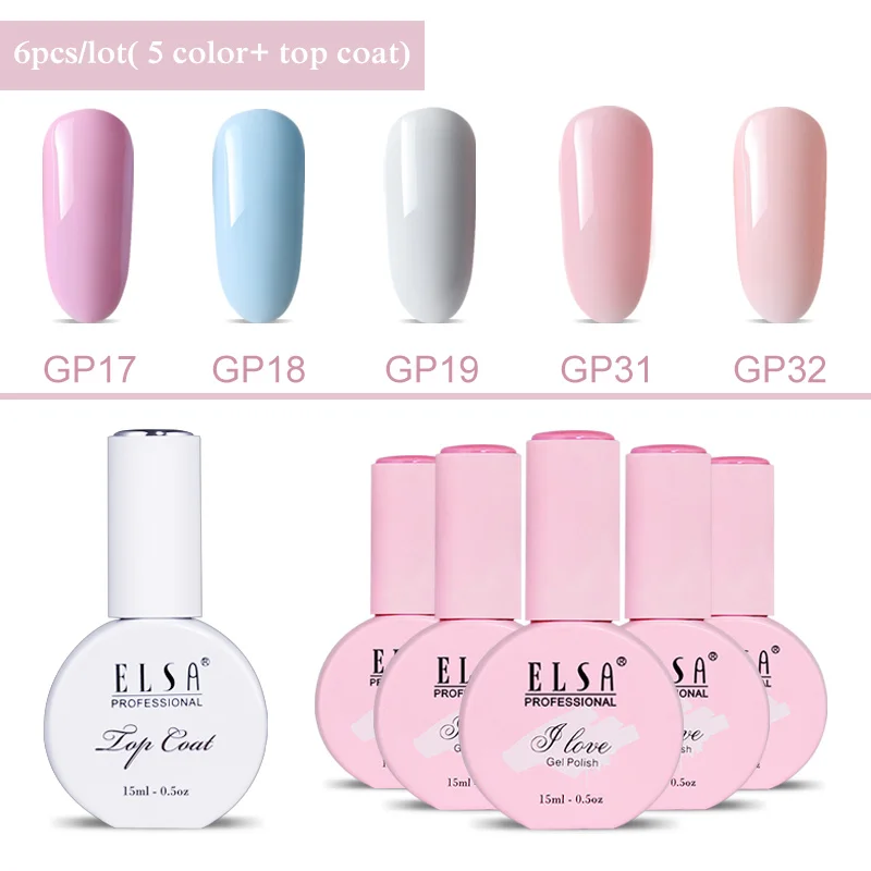 2019 New Arrival Color base nail Gel Varnish 6pcs a lot 15ml two step gel with top coat Set Soak Off UV LED Nail Polish | Красота и
