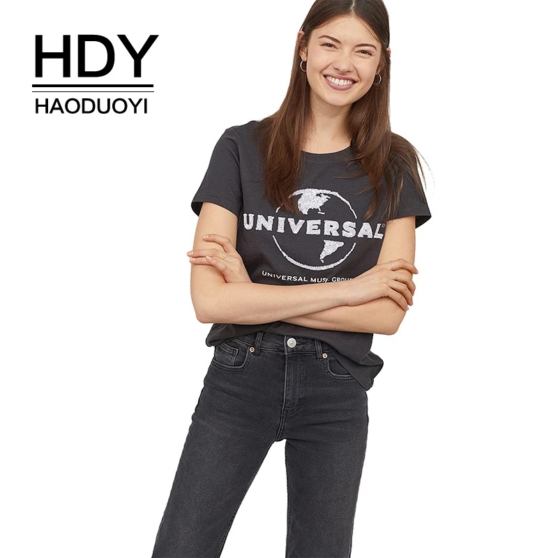 Женская футболка с коротким рукавом HDY Haoduoyi повседневная спортивная летняя