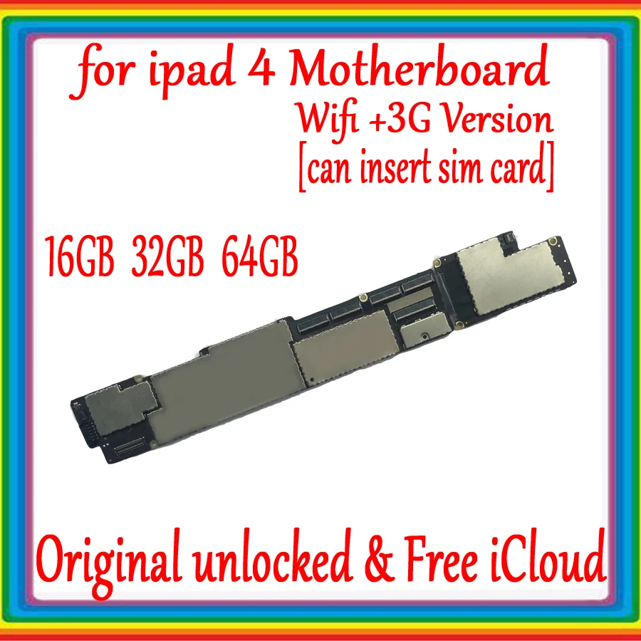 Wi Fi версии/Wifi 3G версия оригинальная материнская плата для iPad 4 разблокированными