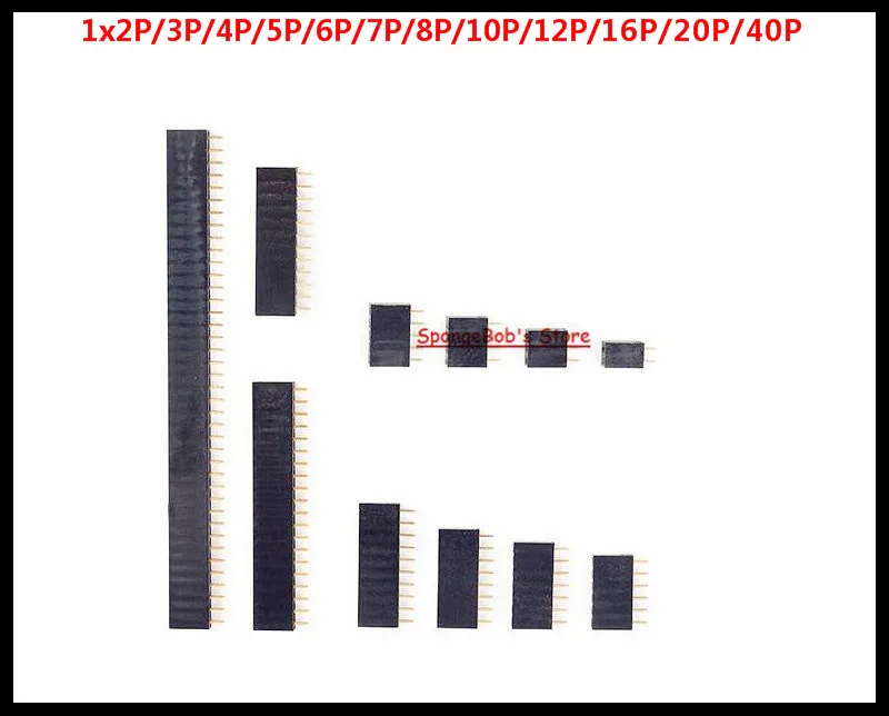 10-50 шт./лот 1x2 P/3 P/4 P/5 P/6 P/7 P/8 P/10 P/12 P/16 P/20 P/40 P одиночный ряд контактов клемма женского типа шаг гнезда 2,54 мм контактный разъем