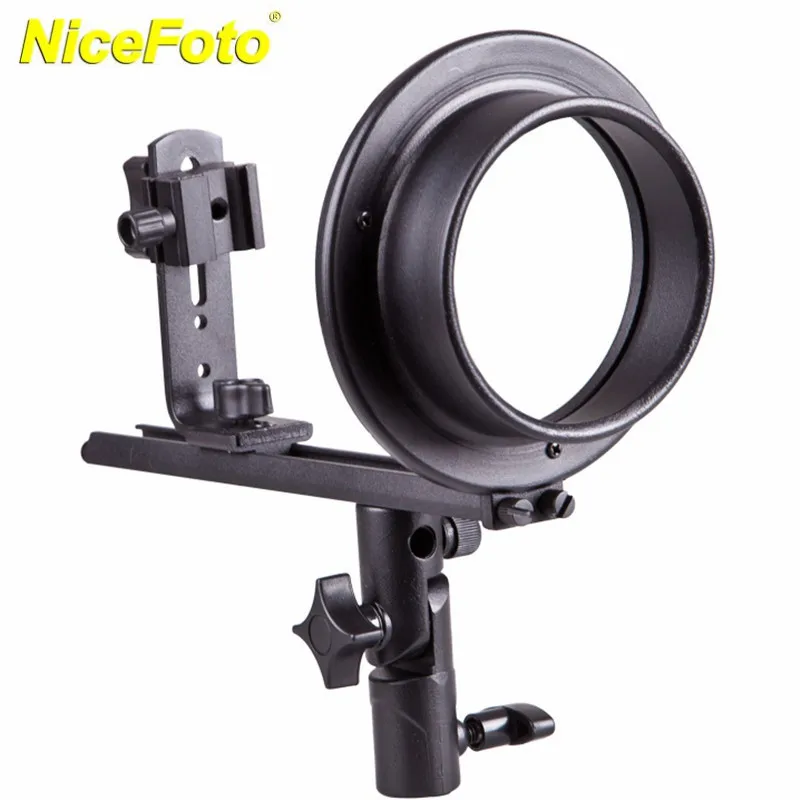 NICEFOTO TM Тип металлический студийная вспышка Speedlite кронштейн держатель с мини