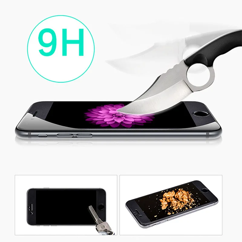 3D углеродное волокно 9H полное покрытие цветное закаленное стекло для iPhone 6 6s 7 Plus