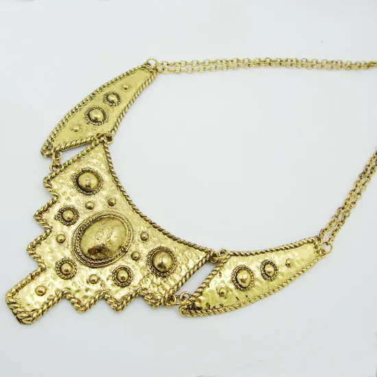 Роскошные золотые узоры ретро Дворцовое ожерелье эффектное женские ювелирные