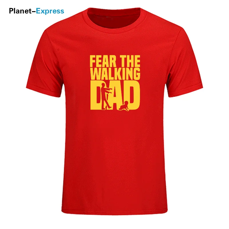 Высокое качество Мужские Fear The Walking Dad печатные хлопковые футболки мужские летние