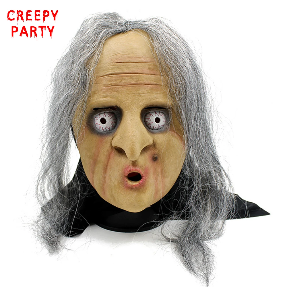 Хэллоуин ужас Ведьма Маска Полный уход за кожей лица злой волшебницы маскарадные