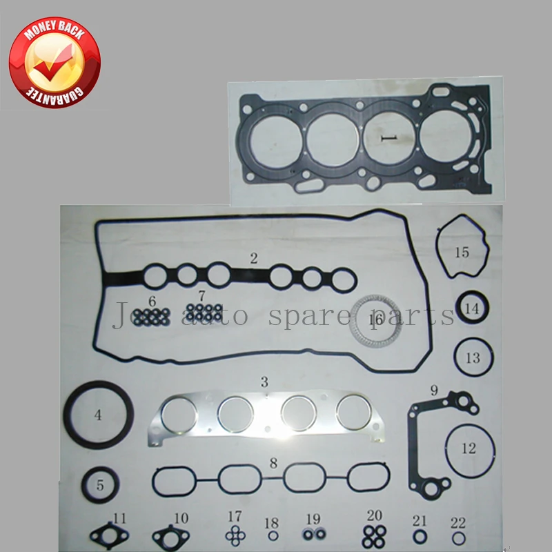 Полный комплект прокладок двигателя 1zz 1zzfe для Toyota Altis/Matrix/Corolla/AVENSIS/Rav4 II III/MR2 1.8L 1974cc