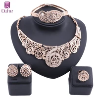 nigerian wedding woman accessories crystal necklace jewelry set brand dubai gold jewelry set wholesale italian jewelry sets