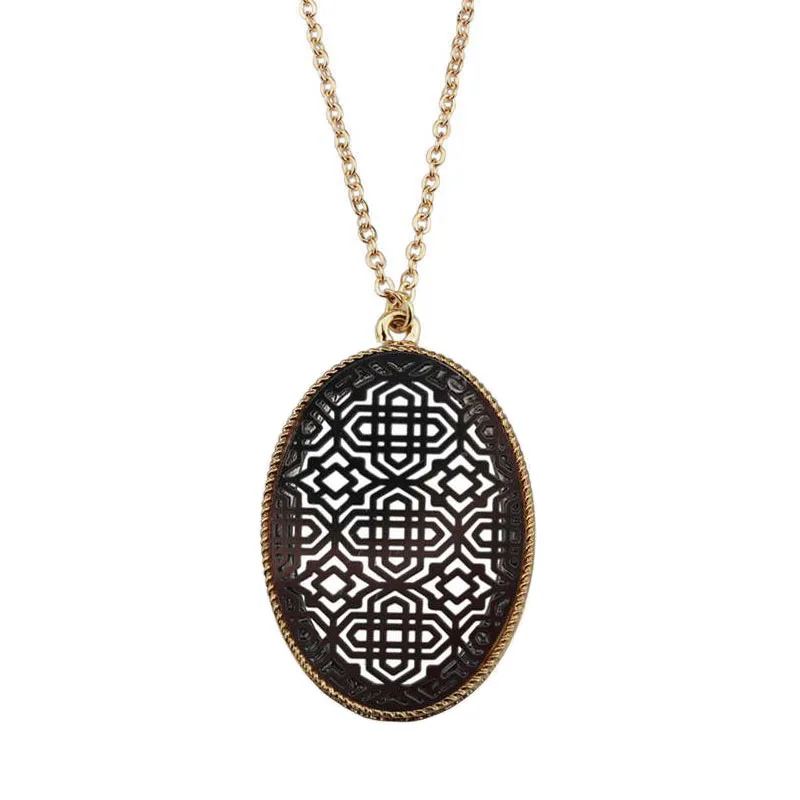 

Fashion Winter Long Oval Pendant Sweater Chain Necklace for Women Jewelry 8 Colors Option