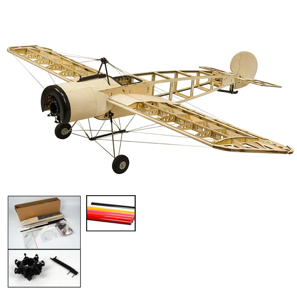 Радиоуправляемые модели самолетов лазерный масштаб 1200 мм Fokker E. III Eindecker WW1 Fighter Balsa деревянный строительный комплект деревянная модель деревянный самолет - Цвет: S2001B