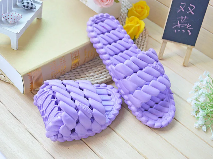 purple Высококачественные мужские шлепанцы для ванной; ; шлепанцы унисекс для ванной; Модные дышащие домашние тапочки - Цвет: purple