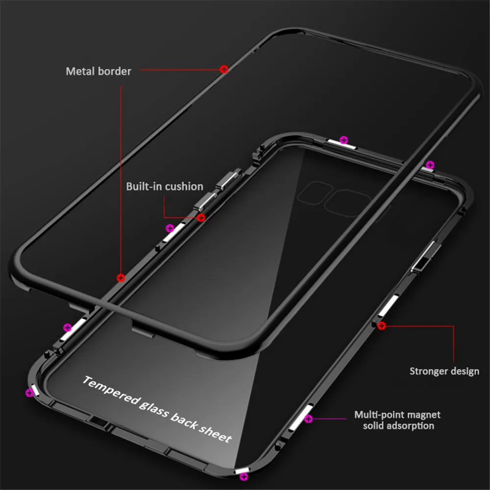 360 Магнитная адсорбции xs max чехол для iPhone XR X 10 8 7 6 S плюс закаленное стекло задняя
