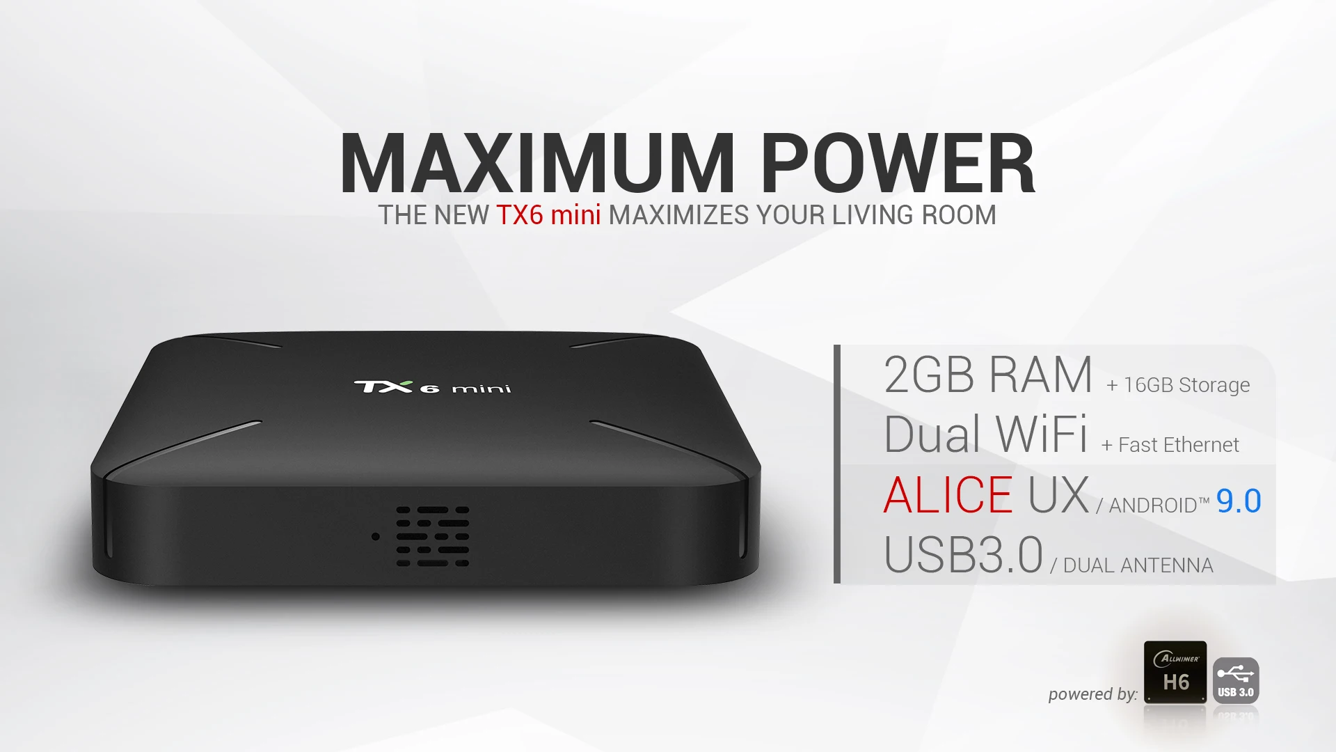 Новый TX6 mi ni Android 9 0 Smart tv BOX 2 Гб 16 USB 3 Allwinner H6 телеприставка двойной WiFi медиаплеер PK box