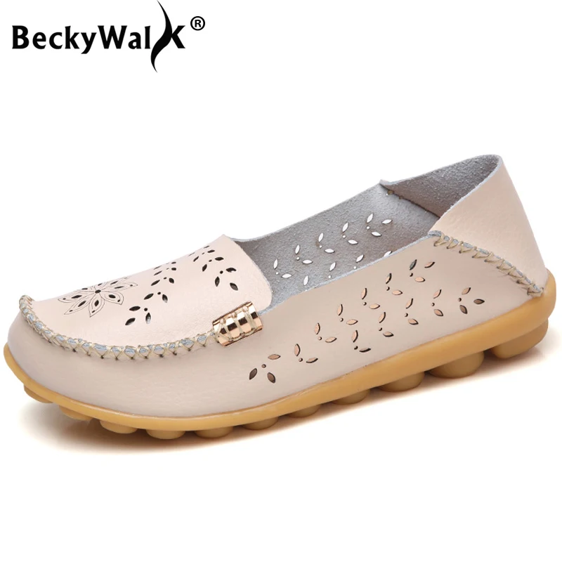 Туфли BeckyWalk женские из натуральной кожи дышащие лоферы мягкая подошва