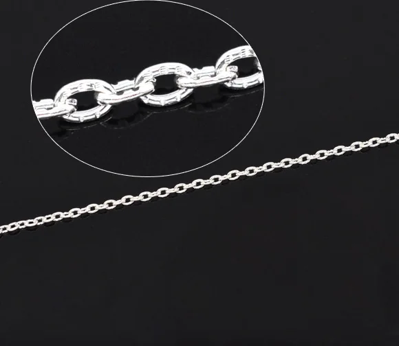 DoreenBeads 10 м Серебристая текстурированная цепочка для кабеля 3x2 мм (B14897) yiwu|cable link