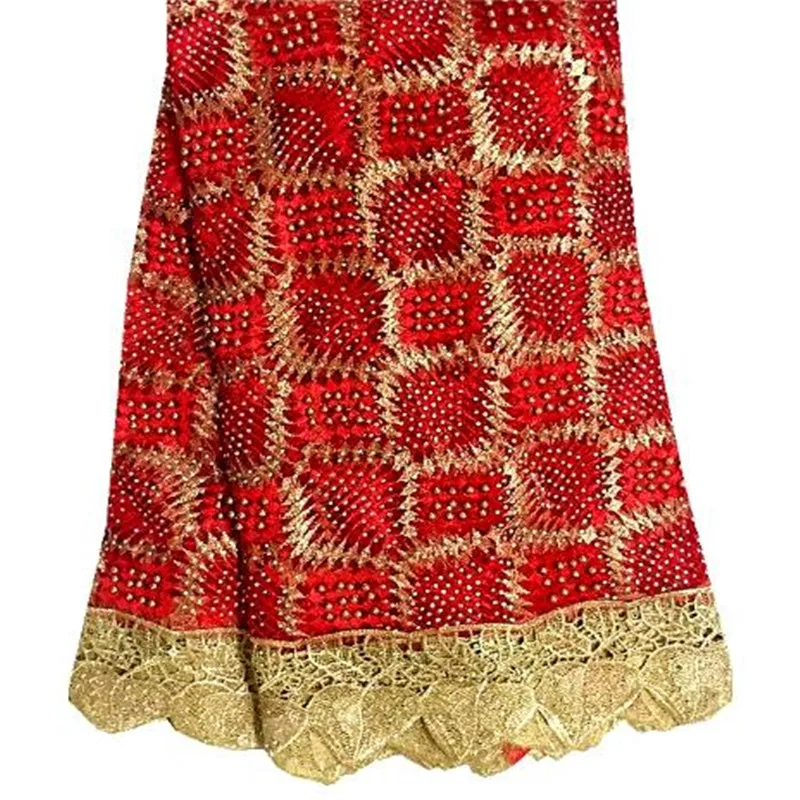 

2018 Latest Nigerian Tulle Lace Fabric African Lace Fabric For Wedding Embroidery French Lace Fabric With Stones and beads