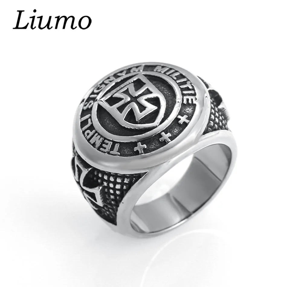 Liumo панк стиль Templi Signvm e Рыцари Templar Железный крест золотой цвет мужское личное