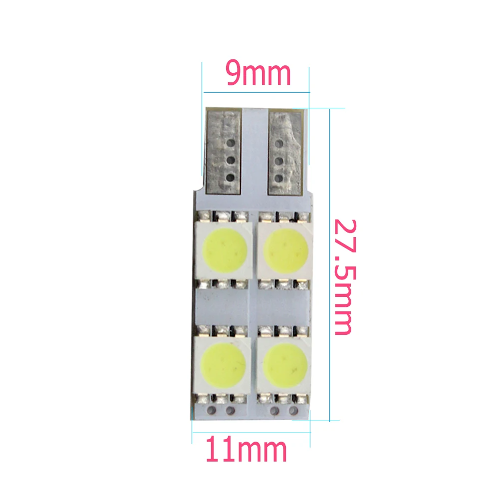500 шт./лот T10 5050 4 SMD LED Canbus без ошибок неполярность чтения купольные лампы авто