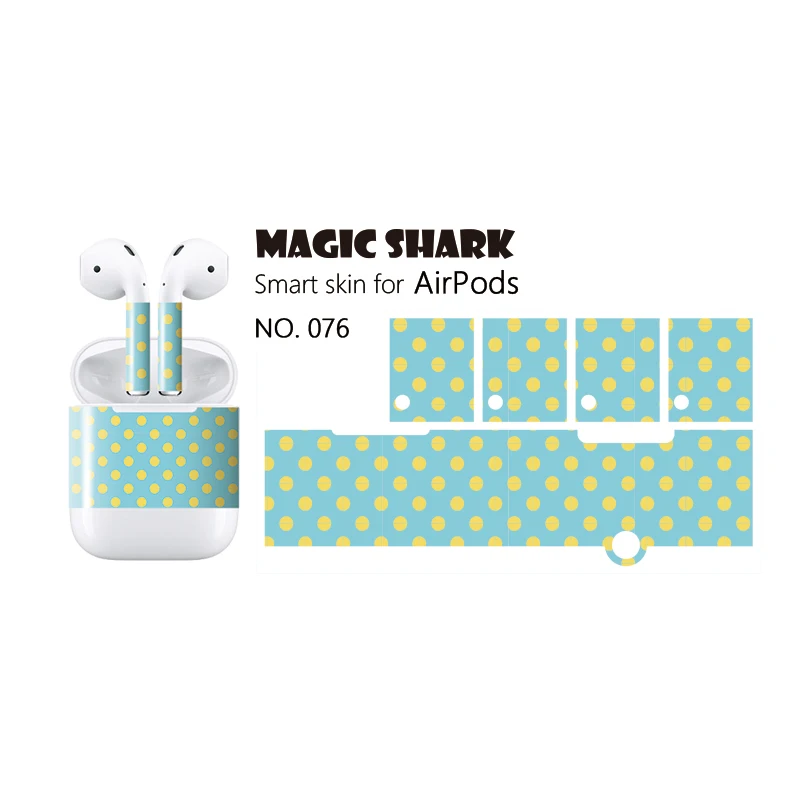 Защитная наклейка Magic Shark для наушников Apple Airpod съемная декоративная пленка |