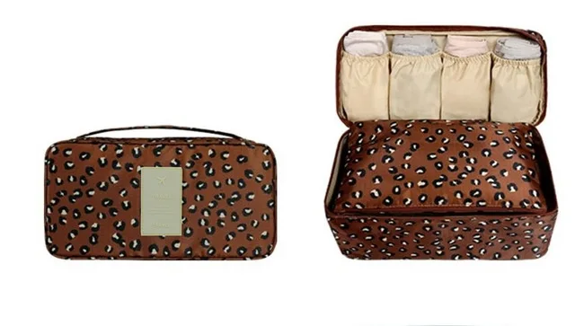 Brown leopard Косметичка большой емкости, косметичка, сумка для макияжа, для путешествий, бюстгальтер, нижнее белье, органайзер, сумка, косметичка, для ежедневного использования, принадлежности для хранения, бюстгальтер, сумка, чехол - Цвет: Brown leopard