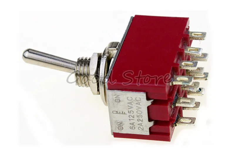 MTS-403 Red 4PDT ON-OFF-ON 12 pin кнопка питания 3 позиции 2A/250VAC 6A 125VAC тумблер | Обустройство дома