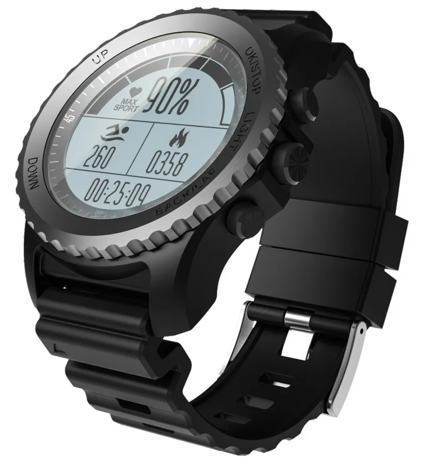 Makibes G07 Bluetooth gps спортивные часы Смарт часы IP68 Водонепроницаемый динамический монитор сердечного ритма мульти-спортивные мужские часы gps трекер - Цвет: Black
