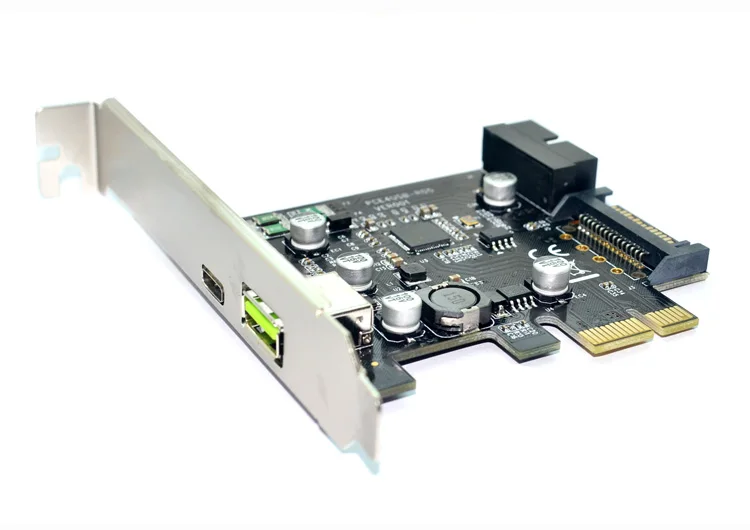 PCI-e к USB3.1 type-C Riser Card PCIe к USB-C 2.4A быстрое зарядное устройство с 19PIN передний USB Miner адаптер расширения 5G PCI-Express