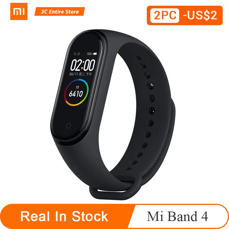 Фитнес смарт-браслет Xiaomi Mi Band 4 Bluetooth 5.0 функция MP3 музыки цветной экран контроль