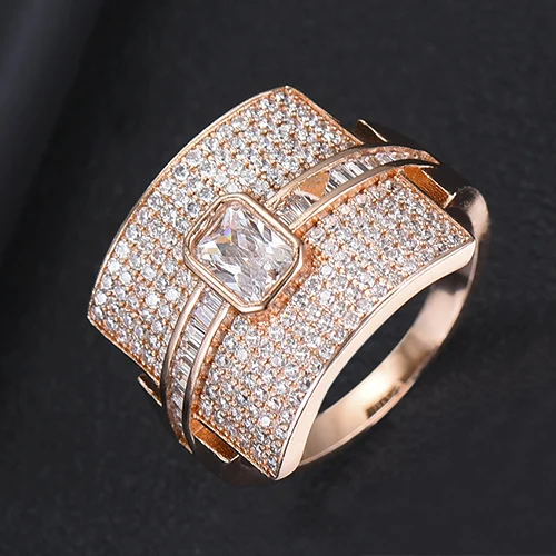 Rose Gold GODKI Monaco, дизайнерские Роскошные стекируемые кольца-чокер для женщин, свадебные с кубическим цирконом, обручальное, Дубай, американское свадебное кольцо на палец - Цвет основного камня: Rose Gold